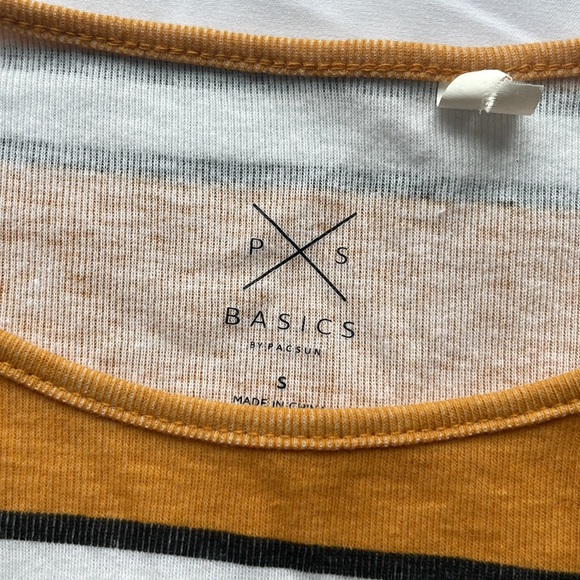 Pacsun Basics yellow and white long sleeve size small - Picture 3 of 4